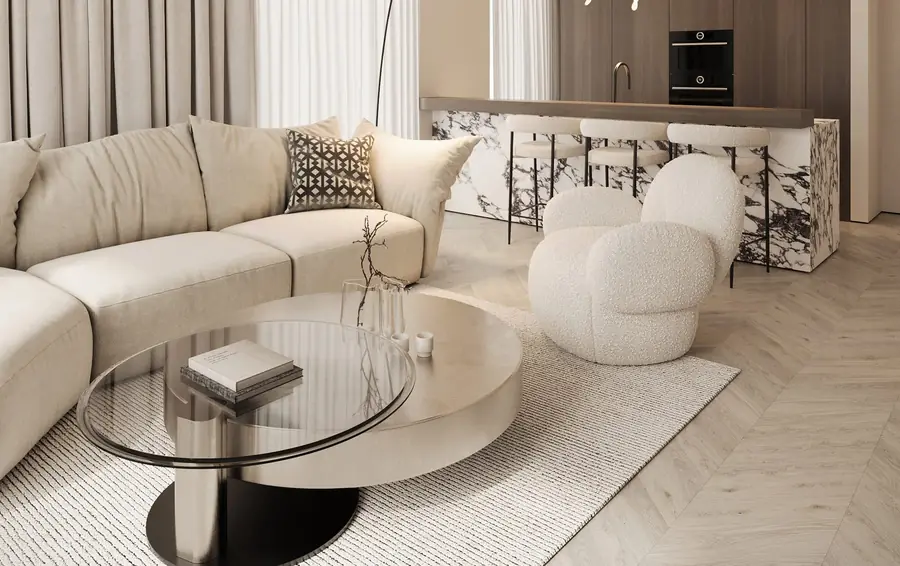Living - randare interior Mestecenilor Residence