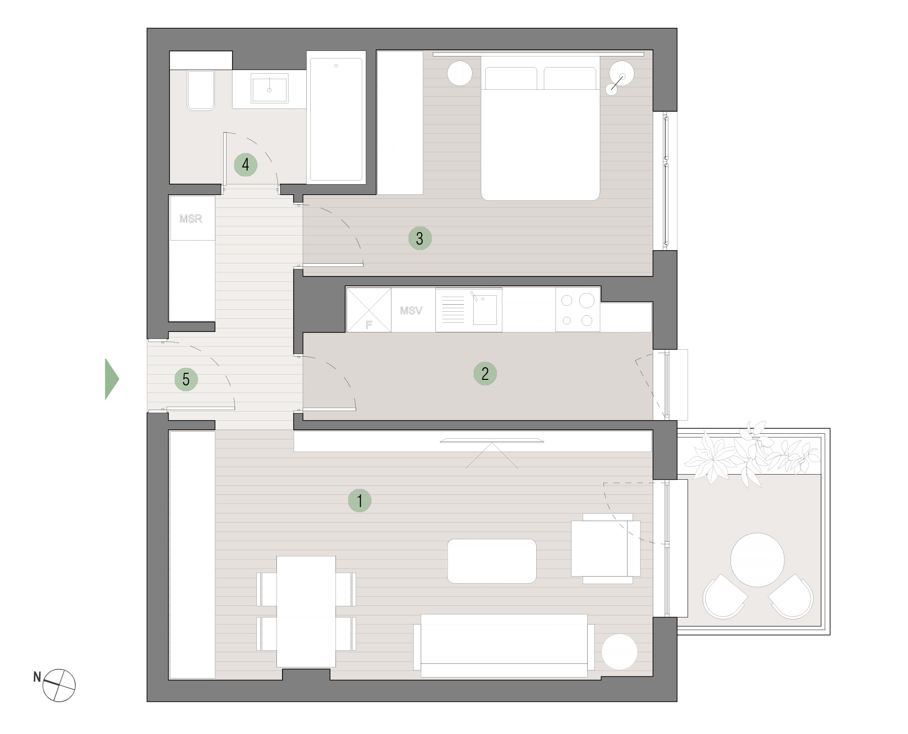 Plan apartament C1.01.04 Mestecenilor Residence Sibiu