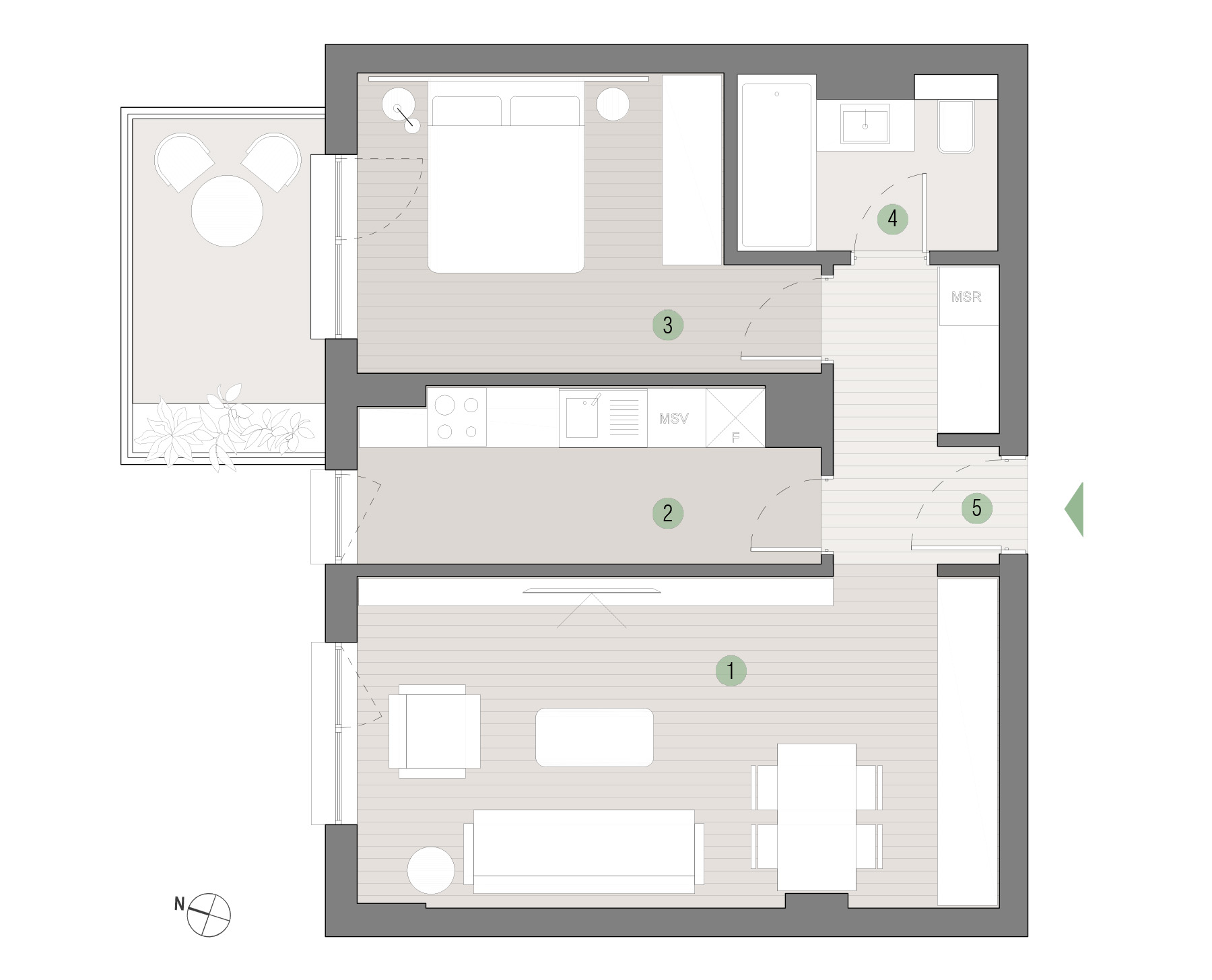 Plan apartament C1.03.01 Mestecenilor Residence Sibiu