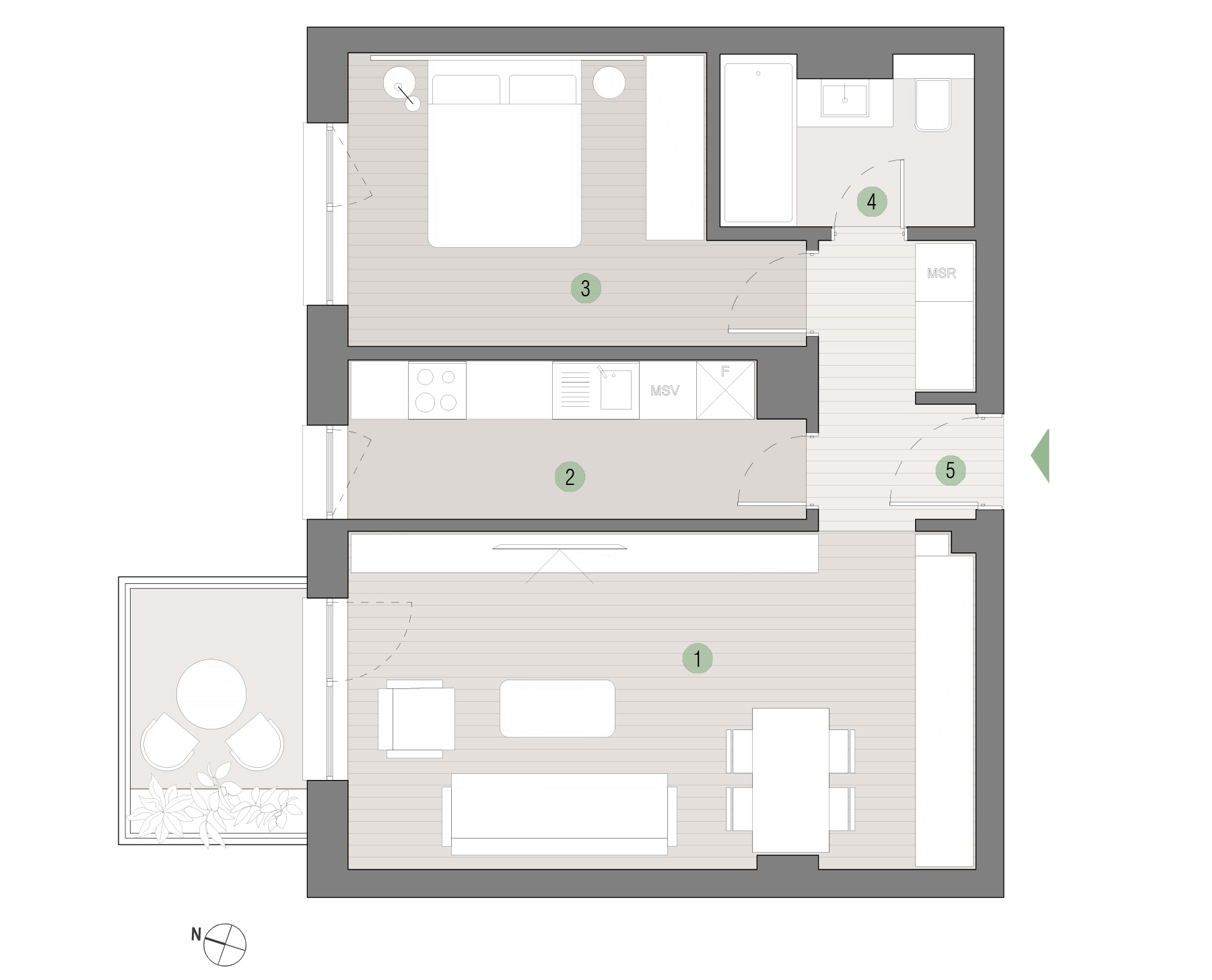 Plan apartament C2.03.11 Mestecenilor Residence Sibiu