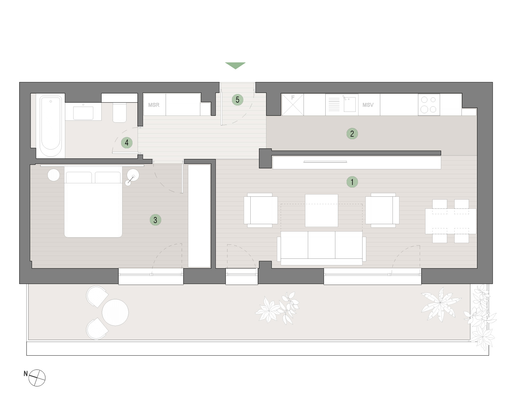 Plan apartament C2.04.03 Mestecenilor Residence Sibiu