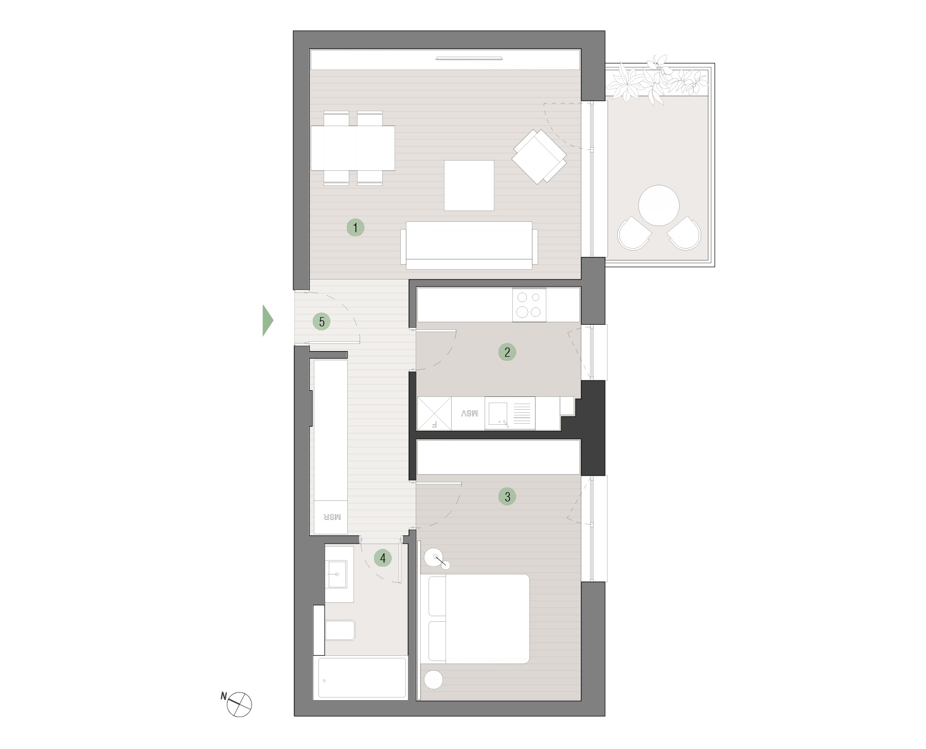 Plan apartament C3.03.05 Mestecenilor Residence Sibiu